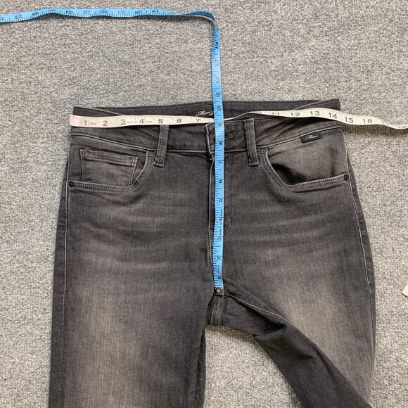 Mavi Jeans Womens 27 Faded Black Denim Whiskered Stretch Fringe Hem Cropped - Picture 4 of 12